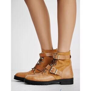 NWOT Free People Showdown Lace Up Leather Boots